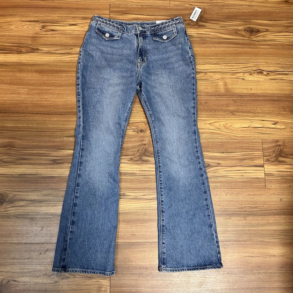 Old Navy High Rise Flare Jeans Girls 18 Built-In Tough Adjustable Waist NWT